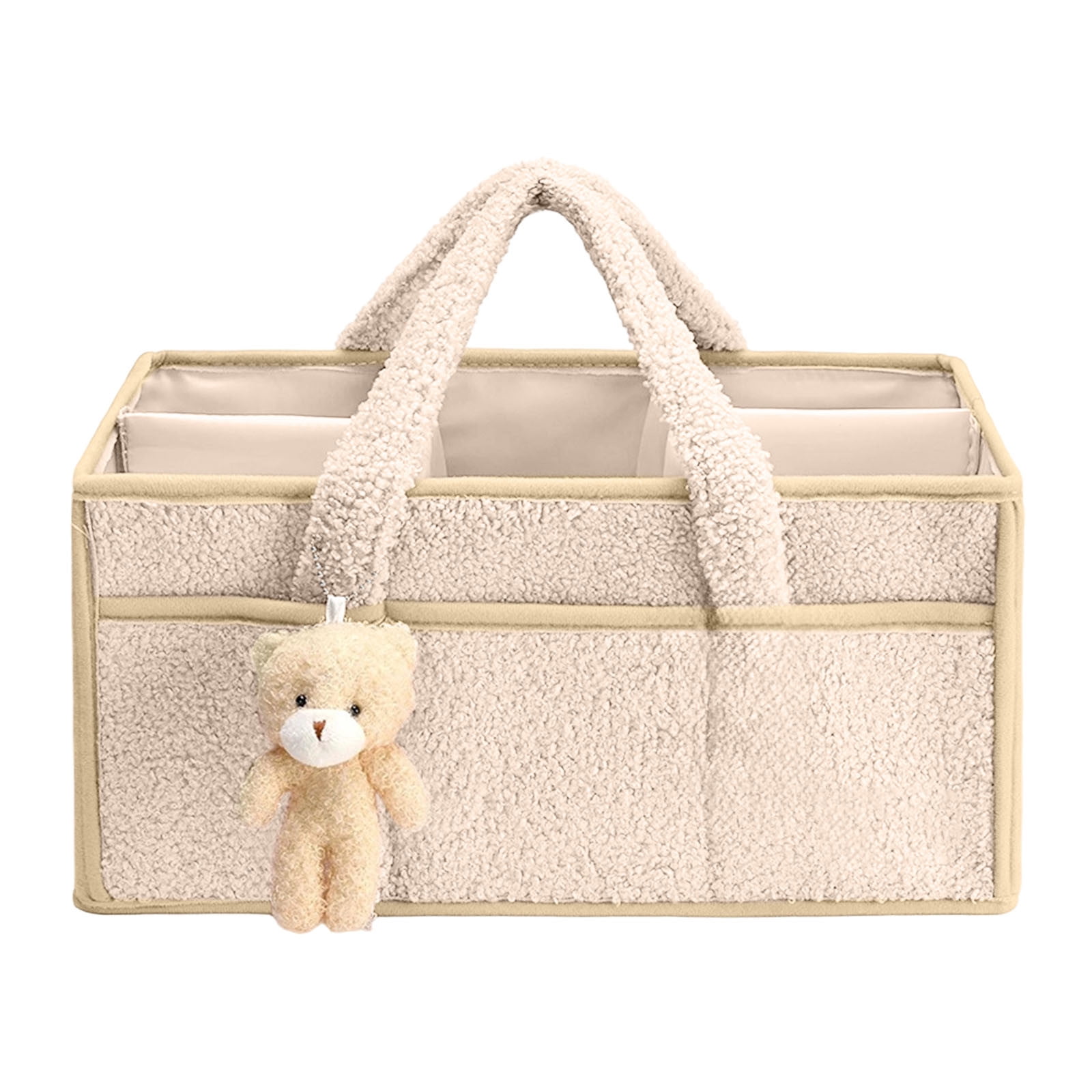 Changing Bag Organiser, Portable Baby Nappy Caddy Organiser, Plush Changing Bag Organiser, Double Velcro Changing Organiser with Interchangeable Compartments, Baby Nappy Changing Basket
