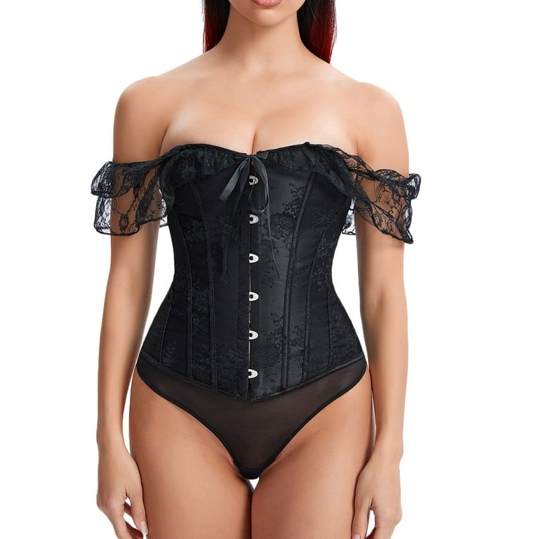 Ladies Sexy Solid Vintage Tunic Corset Tube Waist Support Body Sculpting  Abdominal Tightening Breasted Tops