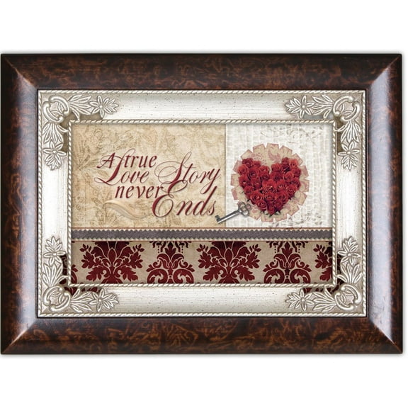 A True Love Story Heart Burlwood Cottage Garden Italian Inspired Traditional Music Box Plays Unchained Melody