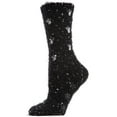 thumbnail image 2 of MeMoi Women's Floral Rhinestone Gems Plush Crew Socks - Womens - Female, 9-11, Black, 2 of 2