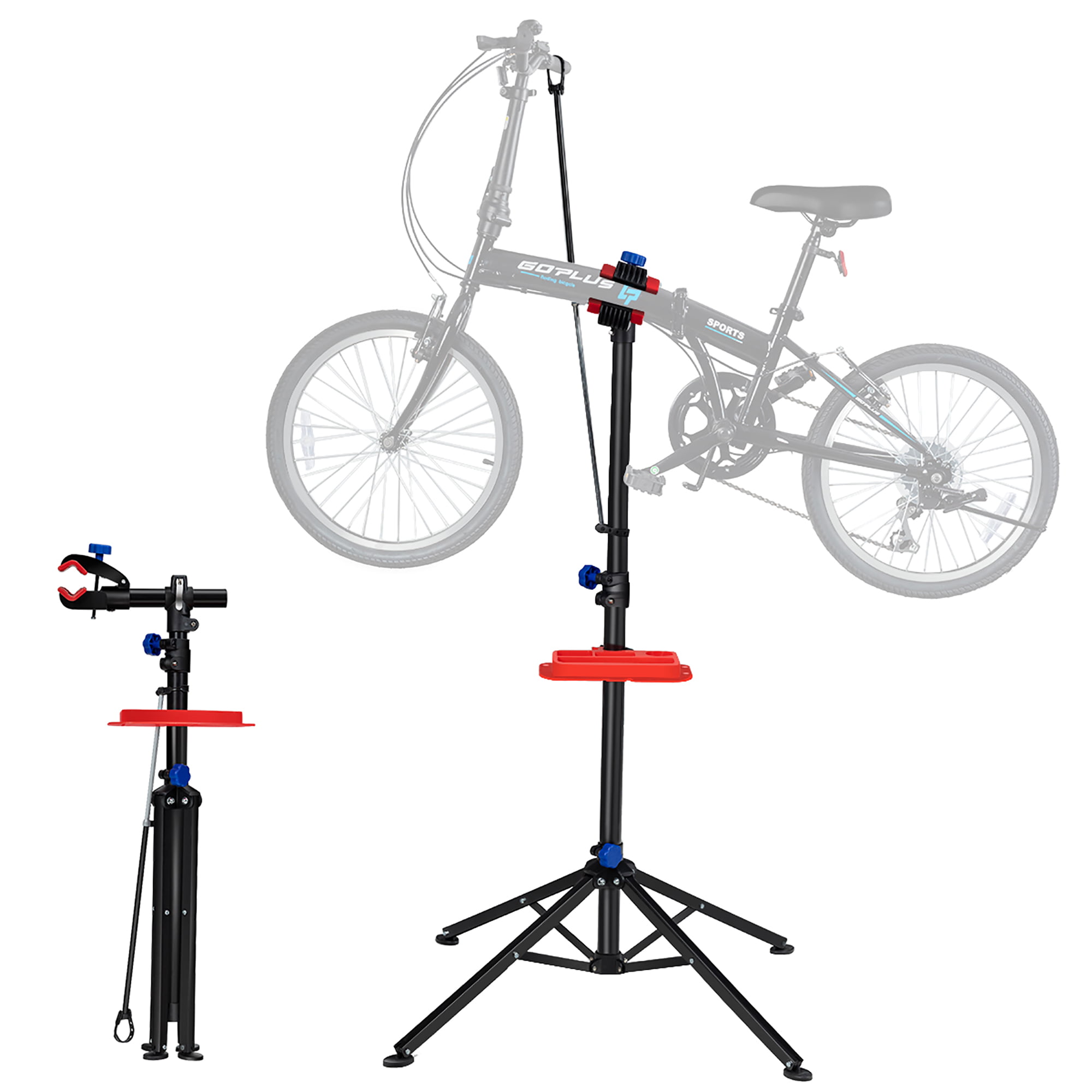 Bike Repair Stand Aluminum Alloy Material Light Weight Foldable Bicycle Repair Rack Workstand Home Portable Bicycle Mechanics Workstand for Mountain Bikes and Road Bikes Maintenance