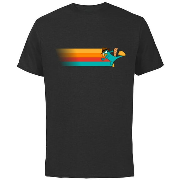 Disney Channel Phineas and Ferb Perry the Platypus - Short Sleeve Cotton T-Shirt for Adults- Customized-Black