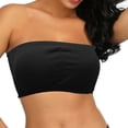thumbnail image 5 of Xijirk Tank Tops Plus Size Double Bandeau Strapless Bra Stretchy Padded Removable Tube Top for Comfortable Support Camisole Tops for Women,Black,XL, 5 of 8