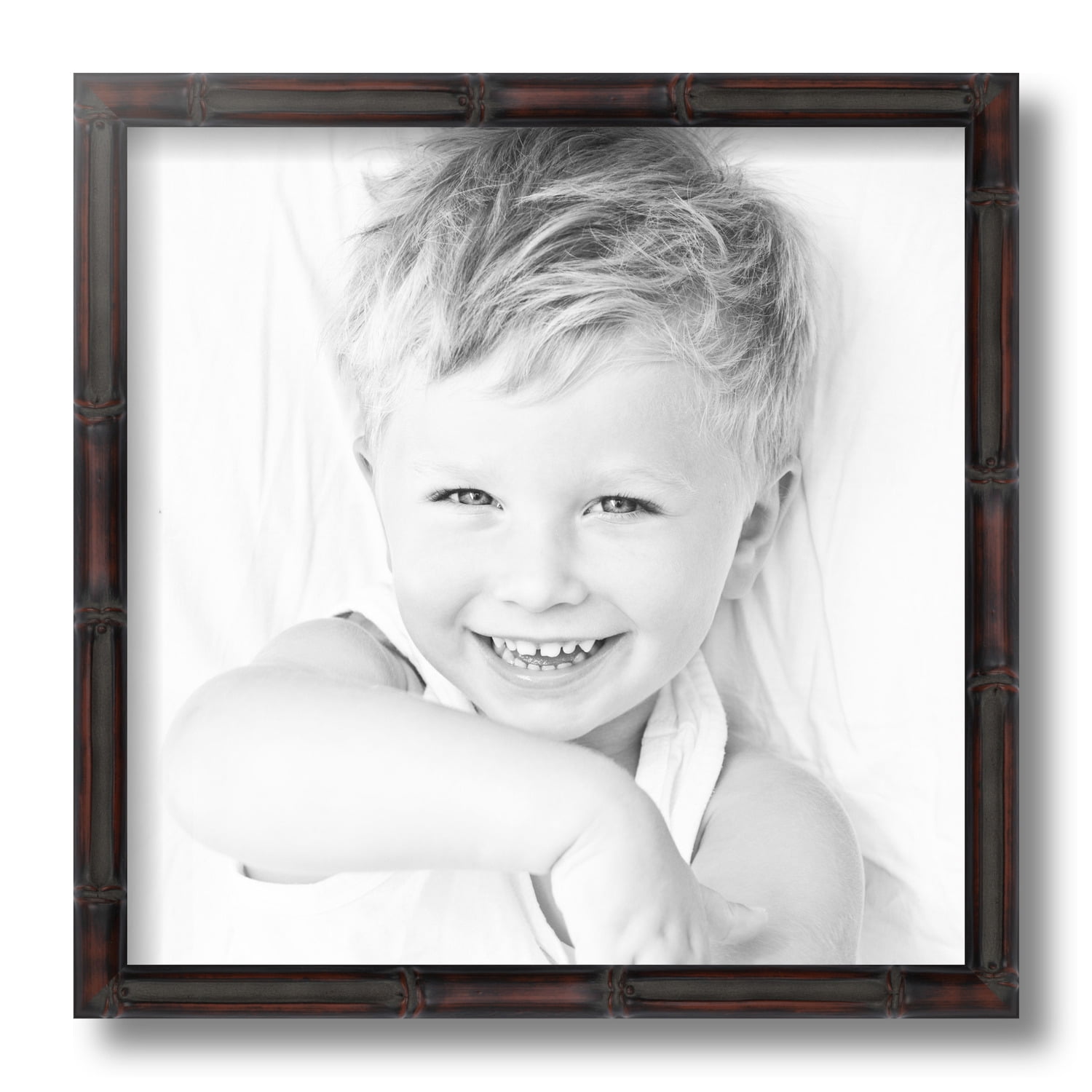 ArtToFrames 12x12 Inch Walnut Bamboo Picture Frame, This Brown Wood Poster Frame is Great for Your Art or Photos, Comes with Regular Glass (4874)