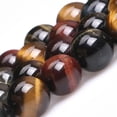 thumbnail image 2 of K-KED Natural Multi-Color Tiger's Eye Gemstone Round Beads For Delicate Jewelry Making 15" -8 mm, 2 of 5