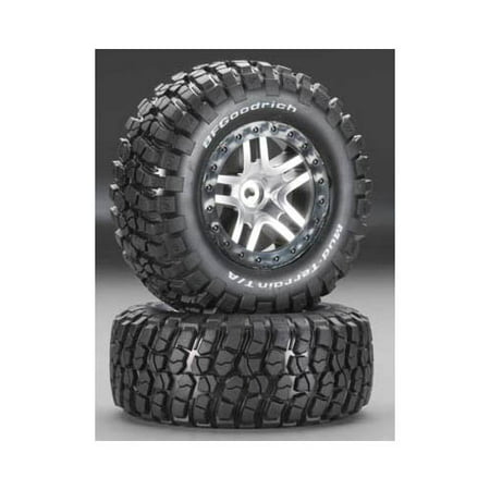 6873 Tire/Wheel Assembly Glued Chrm Slash 4x4