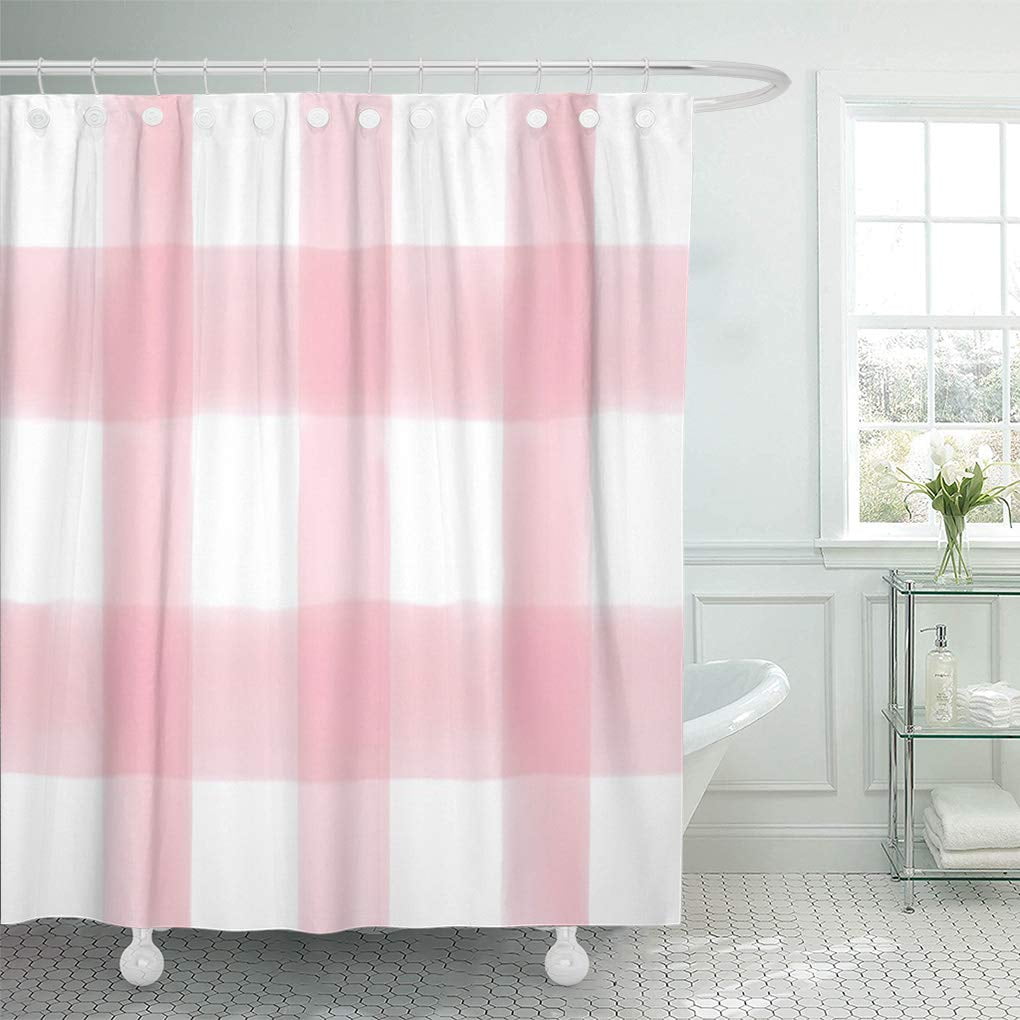 SUTTOM Pink Gingham Shower Curtain 60x72 inch - Walmart.com - Walmart.com
