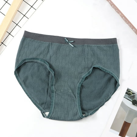 

Panties Clearance Ladies Fresh Style Bow Knot Mid-Waist Girl Briefs Green M