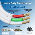 thumbnail image 3 of 3-Prong Flat Extension Cord White 5 Ft, 3 of 5