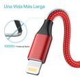thumbnail image 2 of Aioneus 2X iPhone Charger Cord 5FT Fast Charging Cable Nylon Braided USB Charge Cord Cable for iPhone 13/12/11 Pro Max/XS MAX/XR/XS/X/8/7/Plus/6S/6/SE/5S/iPad (red), 2 of 7