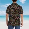 thumbnail image 6 of Xecao Decorative Feathers print Hawaiian shirt - a stylish short-sleeve button-down for men, perfect for casual beach and tropical outings., 6 of 9