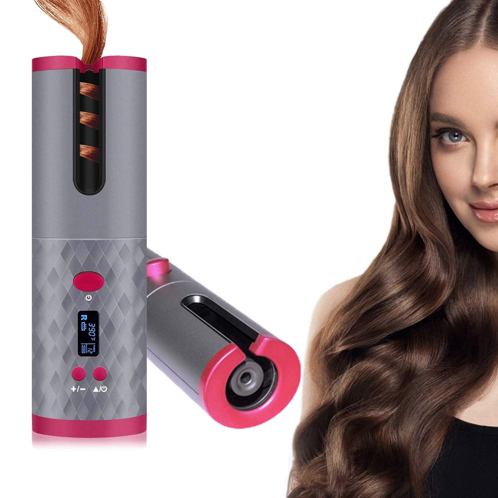 Unbound Automatic hair curler,Cordless curling iron,Hair Curler with LCD  Display Adjustable Temperature, Rechargeable Auto Curler for Curls or  Waves. - Walmart.com
