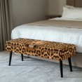 thumbnail image 2 of Whosucclay Leopard Print Dining Bench Cover Removable Bench Slipcover for Living Room, Bedroom, Kitchen Wear Resistant Bench Seat Protector Cover Soft Bench Protectors, 2 of 7