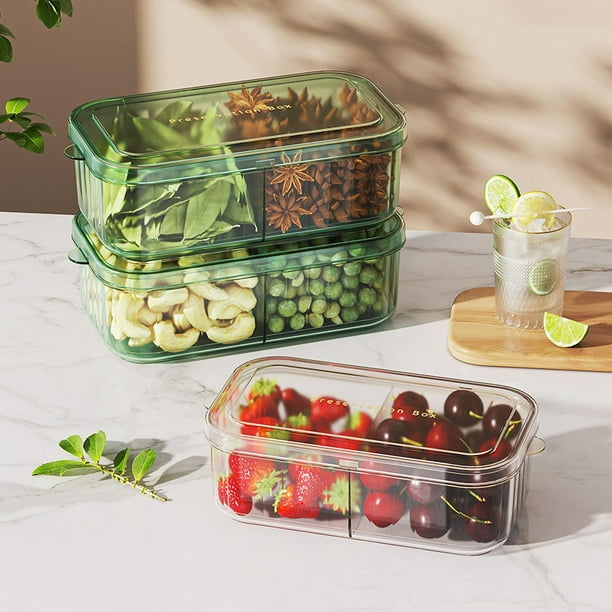 Lonchera Rectangular para Hombre, Ideal para Conservar Alimentos Frescos, de Plástico Apta para Microondas, Hermética, Ideal para Frutas y Aperitivos, Ideal para El Refrigerador y La Cocina. Lonchera