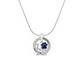 thumbnail image 2 of Delight Jewelry Silvertone Love with Navy Blue Paw Hockey Ring Charm Necklace, 18", 2 of 4