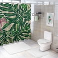 thumbnail image 7 of Leisuo Floral Summer California Exotic Palm Leaves Hawaii Tree Jungle Nature Green Shower Curtain Multiple Sizes for Bathroom White, 7 of 7