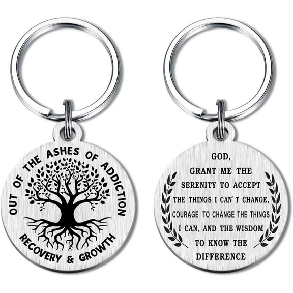 Sobriety Gifts for Women Men, AA Sober Recovery Keychain, Out of the Ashes of Addiction Present Gift Ideas