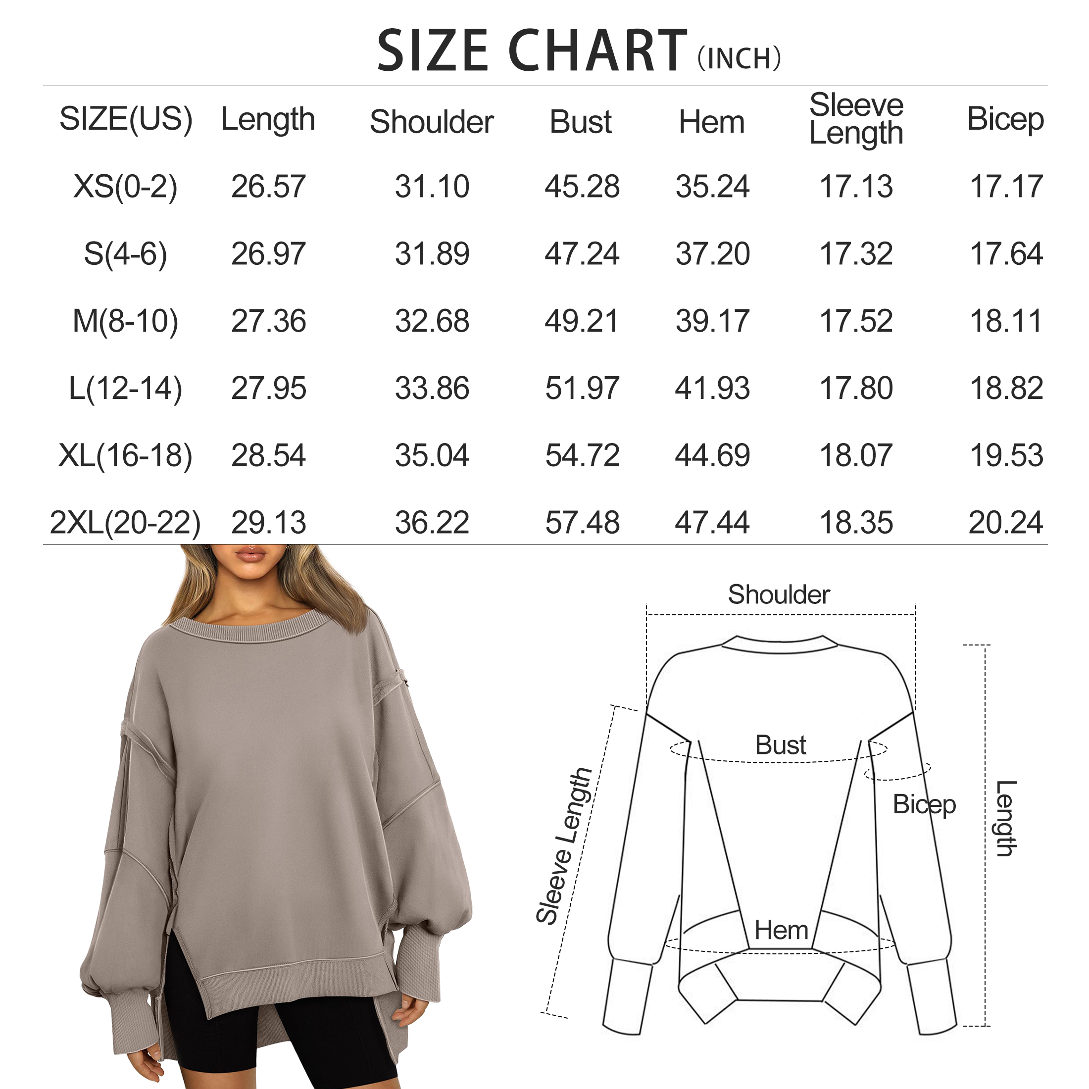 SUNBS Women's Oversized Crewneck Sweatshirt photo 8