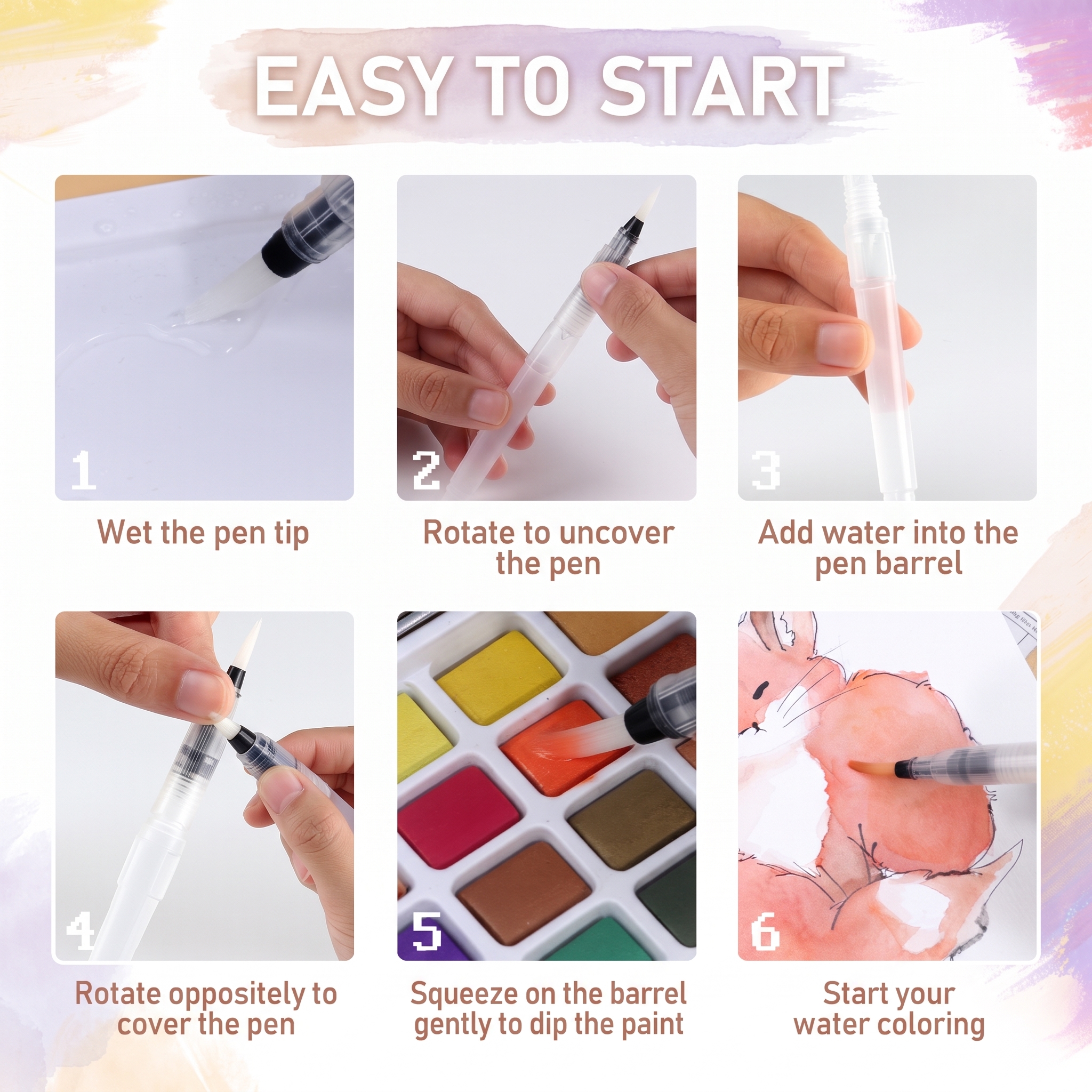 NicPro 100 Colors Watercolor Paint Set with Brushes & Paper photo 6