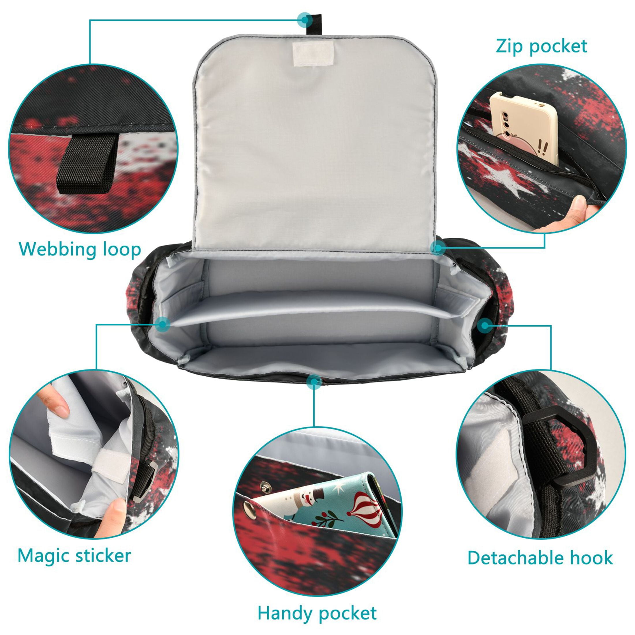 DIXRUYEE Stroller Organizer Cosmic Star Clash Printed