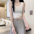 thumbnail image 3 of Chaleco con tirantes de estilo coreano para mujer, camiseta Simple de Color liso, blanco y negro, moda de primavera y verano, 2024, 3 of 4