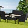 thumbnail image 2 of BestOffice Coussins de Table et de Causeuse d'Extérieur en Rotin Tressé, Beige, 2 of 7