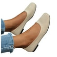 thumbnail image 6 of Mostsola Womens Ballet Flats Shoes Knit Mesh Lightweight Square Toe Slip on Flat Walking Shoes, 6 of 8