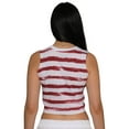 thumbnail image 4 of U.S. Vintage Knot Front Cuffed Sleeve / Sleeveless Stars and Stripes Crop Top Tee USA Patriotic T-Shirt, Sleeveless, Size: Small, 4 of 4
