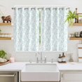 thumbnail image 2 of Aqua Spring Floral Kitchen Curtains 72 Inch Length, Summer Botanical Watercolor Grommet Top Bedroom Living Room Curtains, Light Filtering Cafe Curtain Drapes 2 Panels Set 104''x72'', 2 of 9