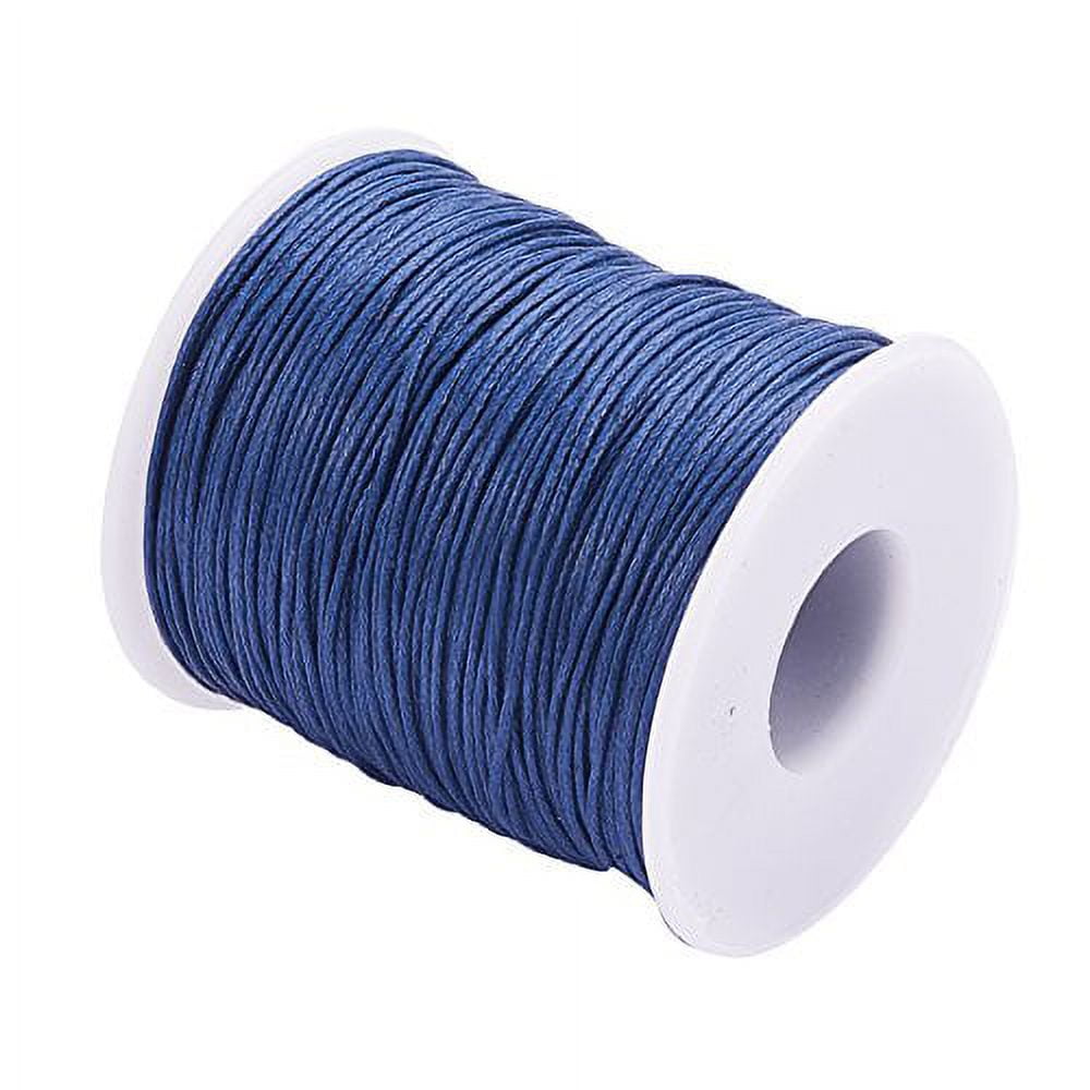 Hot Selling 1mm Waxed Cotton Cord 60m/lot Deep Blue Jewelry Cord