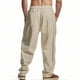 thumbnail image 5 of Pantalones largos para hombre, informales, holgados, de pierna ancha y con bolsillos con cordón, rectos, de poliéster., 5 of 9