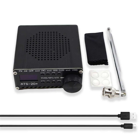 Inteprter ATS-20 Plus Si4732 Radio con antena Accesorio sostenible Receptor inalámbrico de consumo ensamblado Todas las radios de banda Electrónica miscelánea