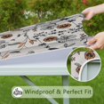 thumbnail image 6 of Pioneer Flower Floral Print Pattern Square Fitted Tablecloth with Elastic Edge,Square Table Cover,Washable Elastic Table Cover for Home Kitchen Party Decor 34"x34", 6 of 6