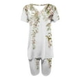 thumbnail image 4 of GERsome Womens 2 Piece Loungewear Sets Floral Print V Neck Pullover Tops and Biker Shorts Workout Sport Tracksuit S-3XL, 4 of 4