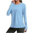 thumbnail image 4 of Khunlpohl Women's Shirts Long Sleeve Workout Sun Protection Shirt Outdoor Gym Hiking Tops Quick Dry Lightweight, 4 of 8