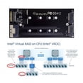 thumbnail image 5 of CY Dual 2X NVME M.2 AHCI to PCIE Express 3.0 4.0 Slimline SFF-8654 8X Raid Card VROC Raid0 Hyper Adapter, 5 of 7