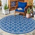 thumbnail image 2 of SAFAVIEH Courtyard Claudia Geometric Indoor/Outdoor Runner Rug, Navy/Grey, 2'3" x 8', 2 of 9