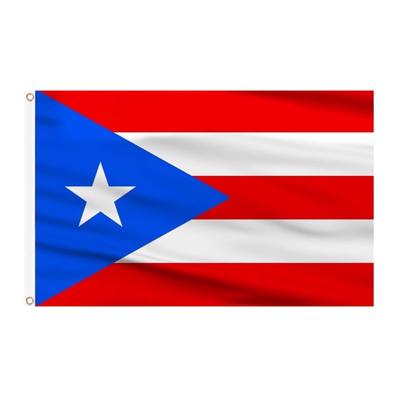 Puerto Rican Flag 3 ft x 5 ft Polyester Outdoor Flag with Double-Stitched Edges and Brass Grommets