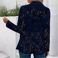 thumbnail image 5 of Trgacdwlo Women's Lace Blazer Open Front Sheer Mesh Blazer Coats Elegant Long Sleeve Casual Lightweight Dressy Summer Jacket Navy S, 5 of 5