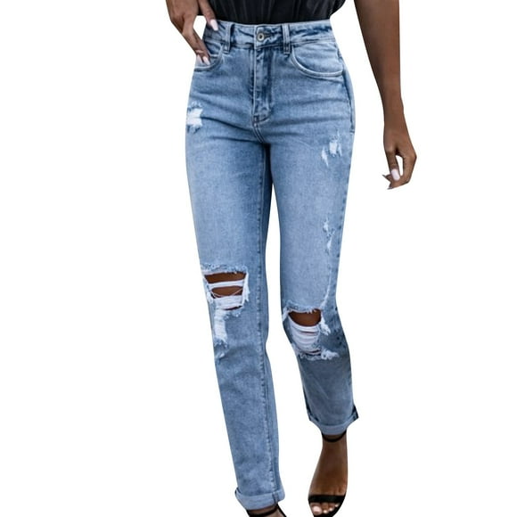 WEAIXIMIUNG Mom Jeans Women's Street Vintage Copper Wash Jeans Pants