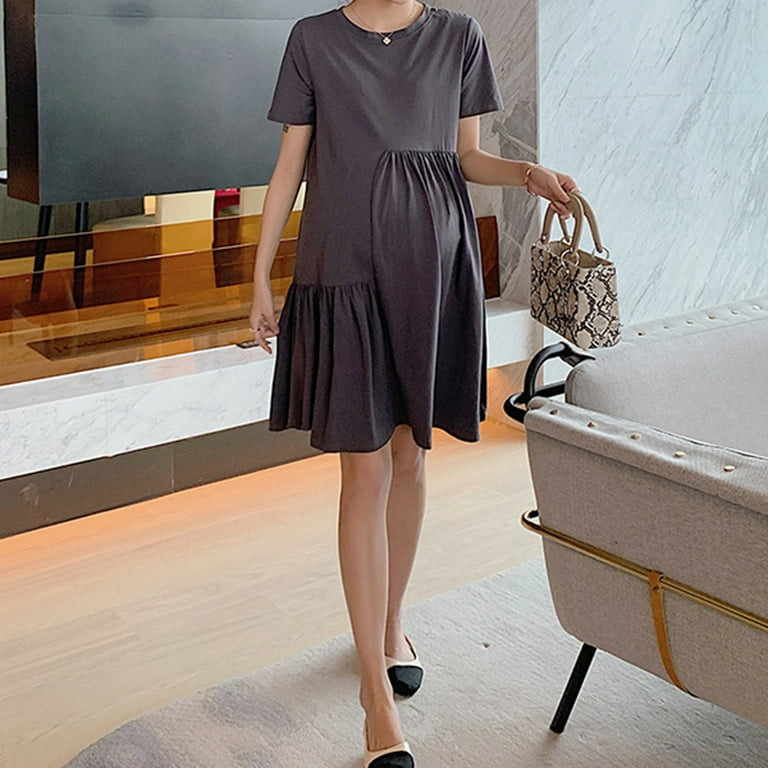 chinese dress ladies Linen Tunic Dress, Maternity Dress