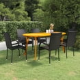 thumbnail image 1 of vidaXL 7 Piece Garden Dining Set Black, 1 of 5