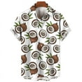 thumbnail image 4 of Camisa hawaiana con estampado 3D de piña, limón y maracuyá para hombre, camisas de coco, blusas casuales de manga corta de verano, blusa holgada de calle, 4 of 5