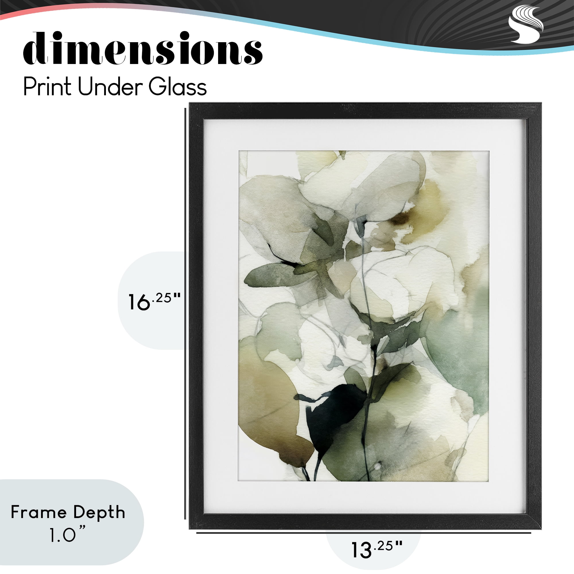 Stupell Industries Floral Branches in Motion Black Framed Print Under Glass, design by Svetlana Aleynikova