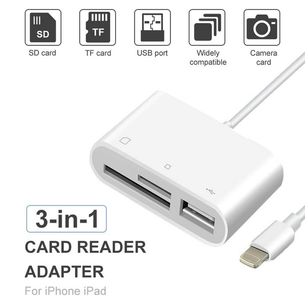 3 in 1 Lightening to USB Camera Card Reader Memory Card SD/TF Card
