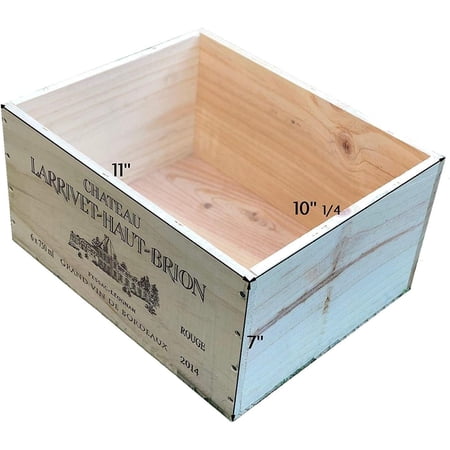 Vineyard Crates One (1) Decorative Wine Crate  Size - 6 Bottle - Wooden Box for Wine Storage Wedding Decor DIY Projects Garden Planter Boxes NO Lid NO Storage Inserts (6 Btl Std)…