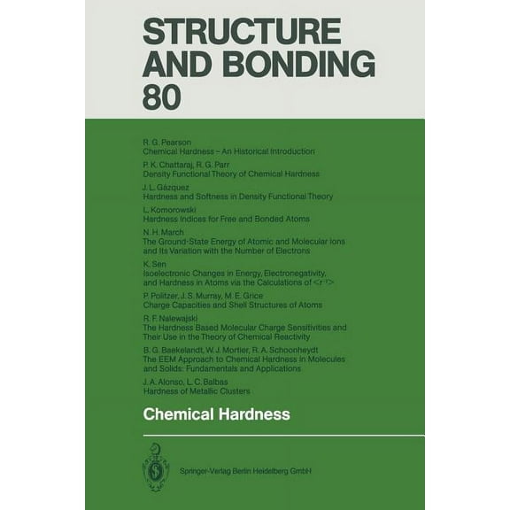 Structure and Bonding Chemical Hardness, Book 80, (Paperback)