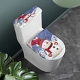 thumbnail image 2 of HELLHERO Christmas Snowman 2 Pieces Toilet Seat Cover Stretch Polyester Fabric, Elastic Edge, Bathroom, 2 of 5
