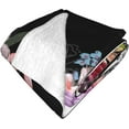 thumbnail image 4 of Skull Flower Rose Throw Blanket 50 x 40Inch, Lightweight Soft Warm Sherpa Fleece Plush Skull Blankets for Bed Chair Sofa Couch Bedroom Bedding Decor, All Season Gifts, 4 of 6