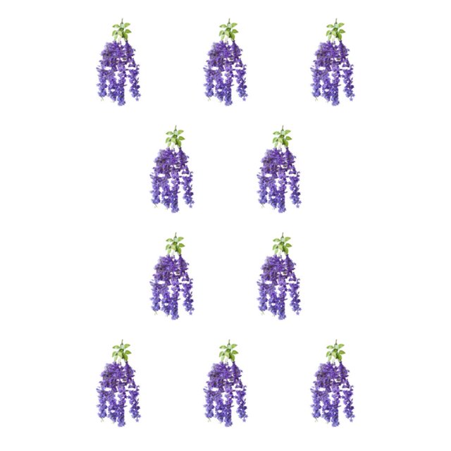 Ounissouiy ABS Durabilidad de larga duración Flor artificial para interior o exterior Flores artificiales Decoración Wisteria Boda púrpura 1 púrpura 1 paquete 10piezas